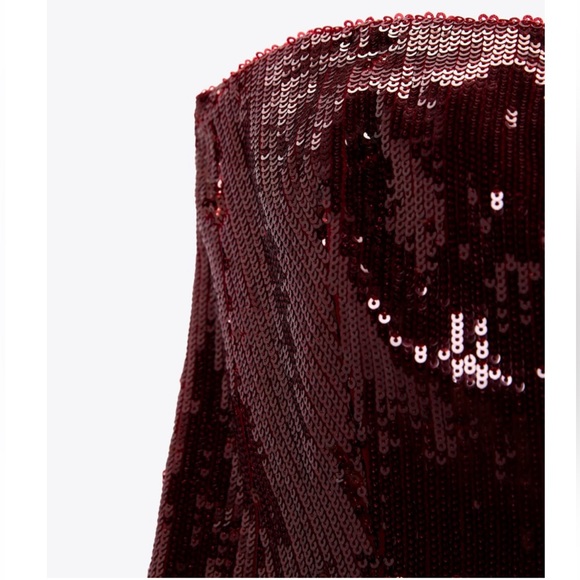 Zara LIMITED EDITION Sequin strapless mini dress Nwt - Picture 3 of 12